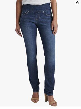 JAG Jeans Women's Peri Mid Rise Straight Leg Pull-on Jeans / Size 8
